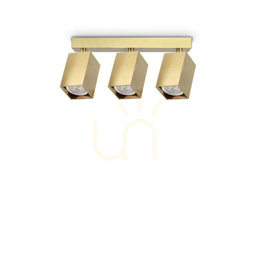 Kontrollera Plafond Ideallux Dynamite mässing 3xGU10 Ø27,5 cm 371283