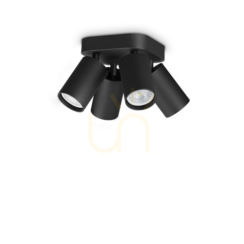 Kontrollera Plafond Ideallux DYNAMITE 371290 svart 4xGU10 Ø13,5 cm
