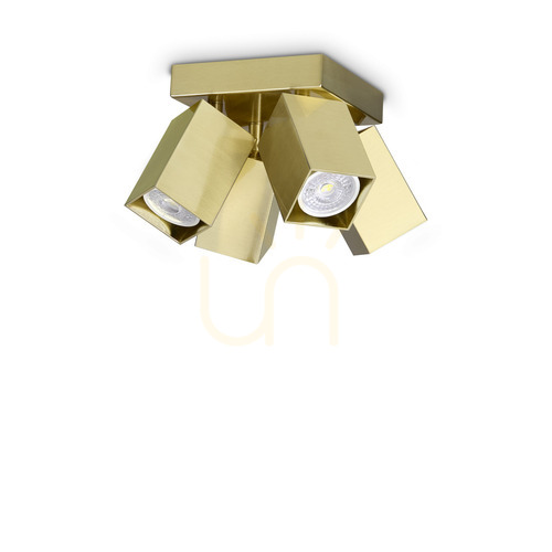 Kontrollera Plafond Ideallux Dynamite 371320 mässing 4xGU10 Ø13,5 cm