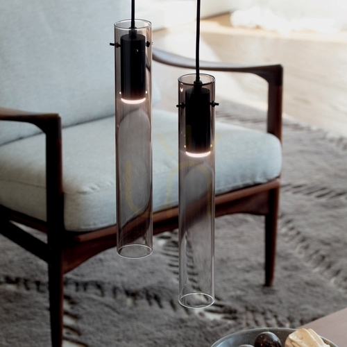 Kontrollera Pendellampa Ideallux FLAM 353890 mässing glas Ø6,6 cm