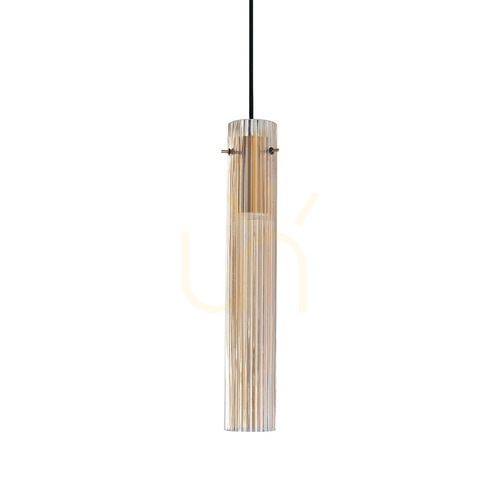 Kontrollera Pendellampa Ideallux FLAM 353890 mässing glas Ø6,6 cm