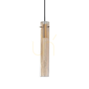 Pendellampa Ideallux FLAM 353890 mässing glas Ø6,6 cm small 0