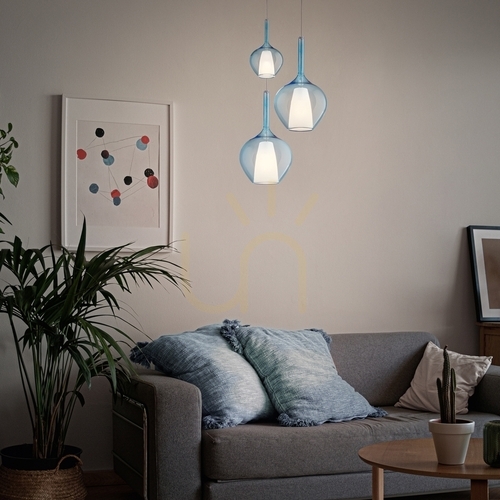 Kontrollera Taklampa Ideallux KALIQUE transparent glas Ø18 cm 359939