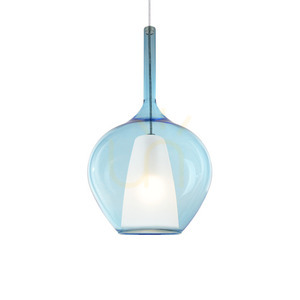Pendellampa Ideallux KALIQUE blå Ø28 cm 359588 small 0