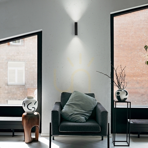 Kontrollera Vägglampa Ideallux LOOK 353357 svart 2xLED 3000K glas/metall