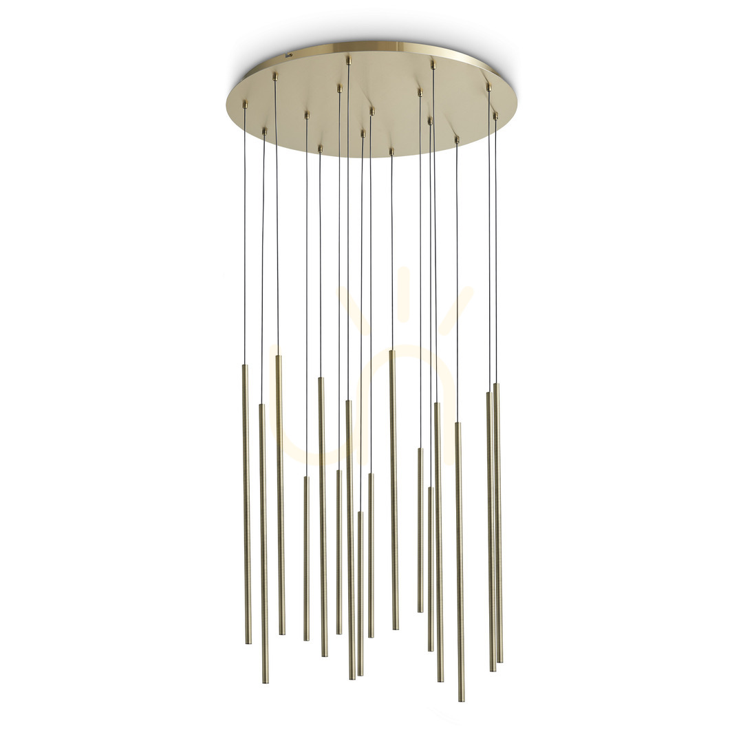 Pendelleuchte Ideallux LOOK Messing Glas LED 16-flammig Ø70 cm 3000K 371153