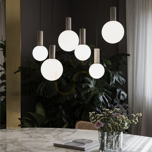 Pendellampa Ideallux ODEON vit glas/metall Ø15 cm LED 8W 349190 small 1