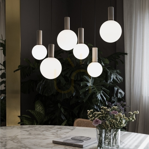 Kontrollera Takpendel Ideallux ODEON vit glas/metall Ø20 cm LED 8W 349206
