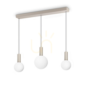Taklampa Ideallux ODEON 349213 vit glas metall Ø85 cm small 0