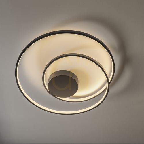 Kontrollera Plafond Ideallux OZ 364995 svart LED 3000K Ø100 cm
