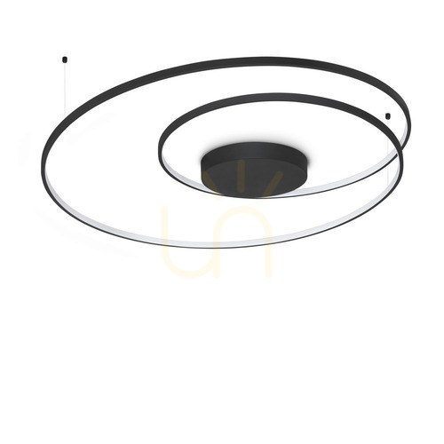 Kontrollera Plafond Ideallux OZ 364995 svart LED 3000K Ø100 cm