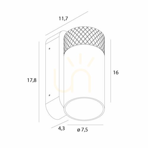 Kontrollera Vägglampa Max Light Fusion RAL7044 grå W0411