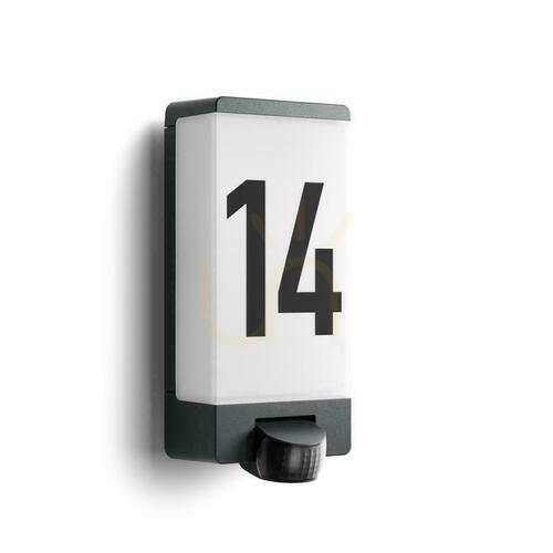 Kontrollera Fasadlampa med rörelse- och skymningssensor Steinel L 14 S PIR max.60W E27 IP44 IK03 230V antracit / rostfritt stål
