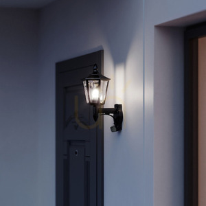 Fasadlampa med rörelse- och skymningssensor Steinel L 16 S PIR max.20W w Led E27 IP44 IK03 230V svart/plast small 1