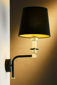 Vägglampa ABANDO Jupiter 2123 E27 Svart-Guld klassisk 42,5 cm small 5