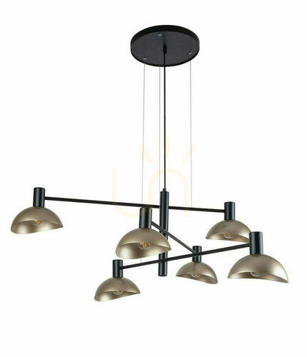 Kontrollera Pendellampa Sigma Artis 6 svart/guld 90 cm E14 SKU 40569