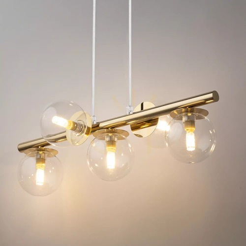 Kontrollera Pendant light AVOLA Sigma 5 guld/transparent 40799
