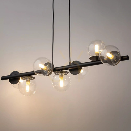 Kontrollera Pendellampa Sigma AVOLA 7-armad svart glas 40792
