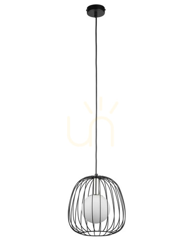 Kontrollera Pendant Light Sigma BELL 1 svart glas Ø24 cm 40722