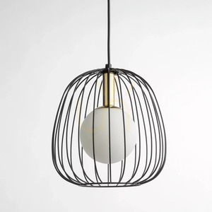 Taklampa Sigma BELL 1 svart/vit glas 24 cm SKU 40726 small 1