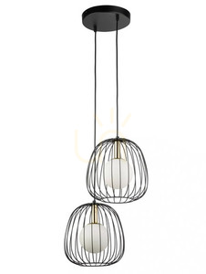Pendellampa Sigma BELL 2 svart vit glas G9 SKU 40728 small 0