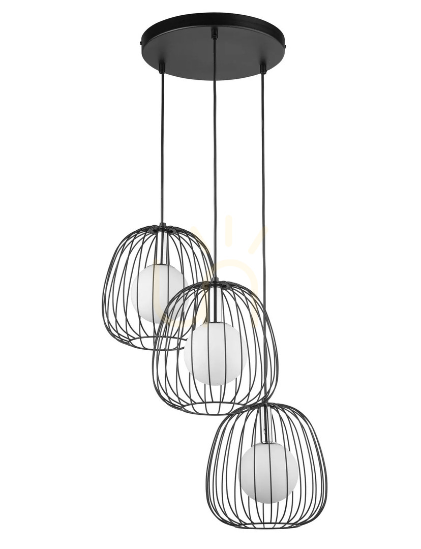Kontrollera Pendellampa Sigma BELL 3 svart vit glas G9 40725 Pendellampa Sigma BELL 3 svart vit glas G9 40725