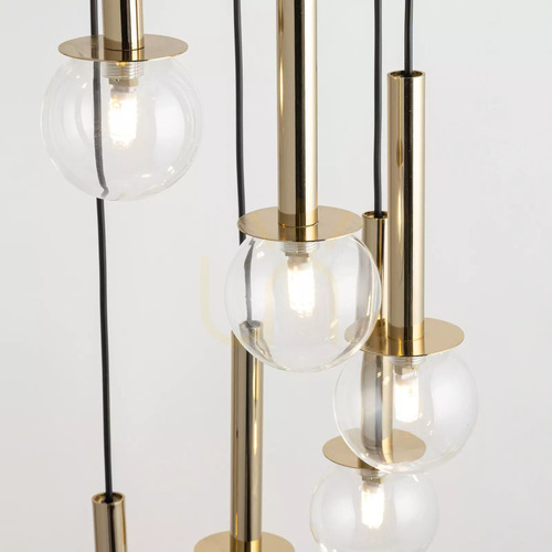 Kontrollera Pendellampa Sigma DAISY 7 guld transparent 40760