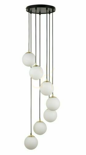 Kontrollera Taklampa Sigma Piano 7 svart mässing glas SKU 33660