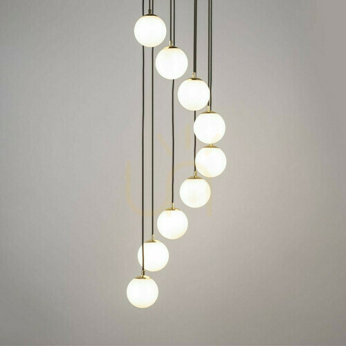 Kontrollera Pendant Light Sigma Piano 9 svart mässing glas 33661