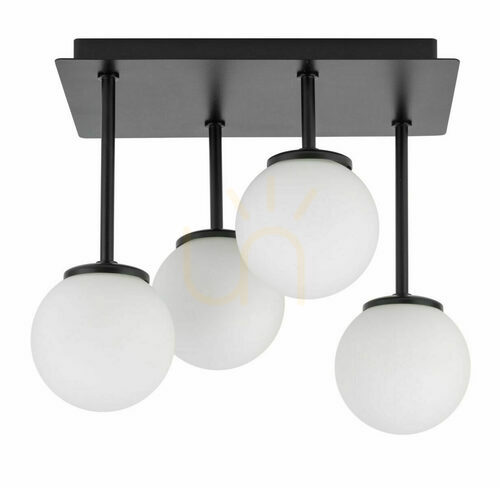 Kontrollera Plafond Sigma Tulia 4 svart vit glas 12W 33505