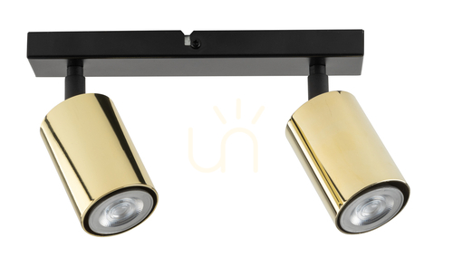 Kontrollera Plafond Sigma Zoom 2 svart mässing 10W GU10 33507