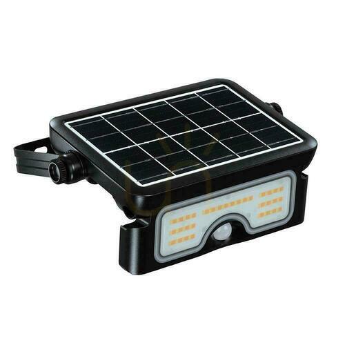 Kontrollera V-TAC 7W CCT solcellsdriven LED-strålkastare med rörelsesensor IP65 svart VT-777-7 STEP: 3000K + 4000K + 6500K 900lm