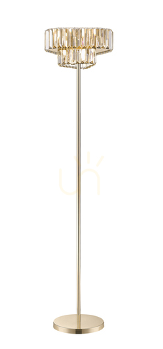 Kontrollera HELIOS Golvlampa F0496-03G-F7AC Guld 3xG9.