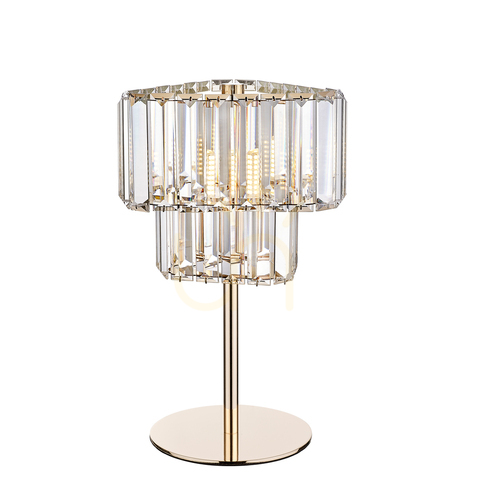Kontrollera HELIOS bordslampa T0496-01G-F7AC Guld 1xG9.