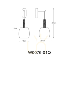 CALVO vägglampa W0076-01Q-P7AA Svart 1xG9 small 2