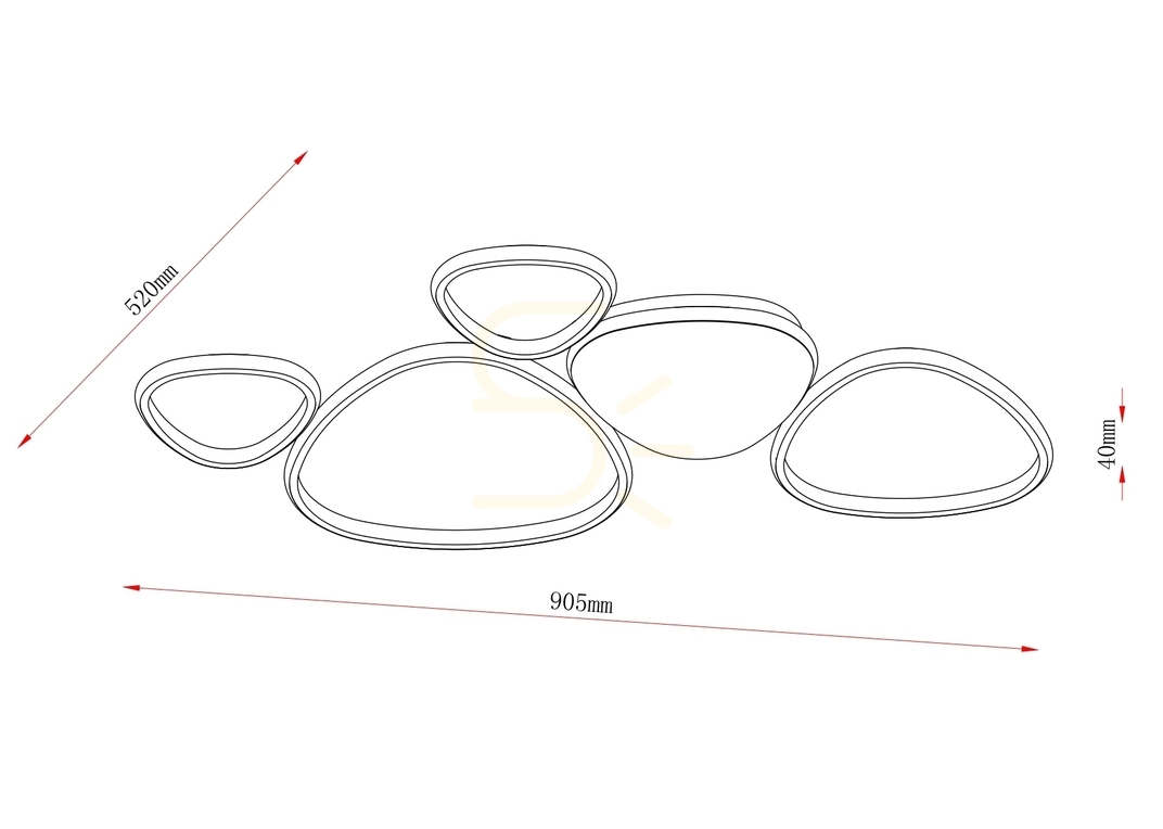 Utsikt Plafond HURON 2023519C5A-BE Beige 1xLED Plafond HURON 2023519C5A-BE Beige 1xLED