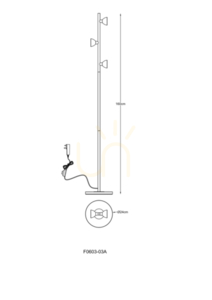 BOSTON Golvlampa F0603-03A-F7B1 Guld 3xLED. small 1