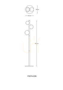 FORES Golvlampa F0574-03N-V6AA Guld 3xG9. small 1