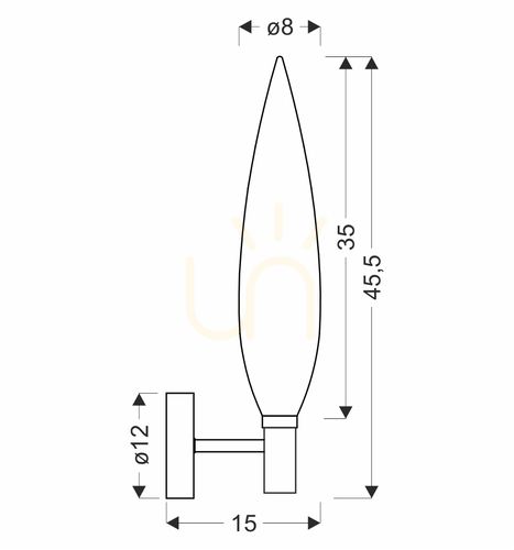 Kontrollera NORDIC vägglampa brun G9 5W CANDELLUX 21-55170