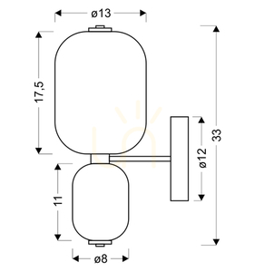 PLAYA transparent LED-vägglampa 10W CANDELLUX 22-50540 small 1