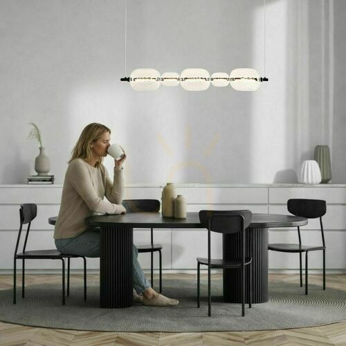 Kontrollera Candellux PLAYA svart pendellampa med klart glas LED 15 W 86 cm 35-50526