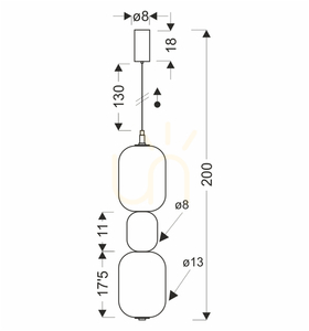 PLAYA transparent LED 12W taklampa CANDELLUX 33-50519 small 2