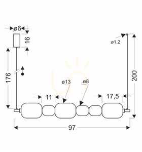 PLAYA transparent LED 17W taklampa CANDELLUX 36-50533 small 2