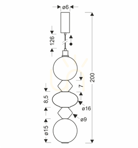 Candellux FLORES 32-50656 flerfärgad LED-pendellampa, 15 W small 3