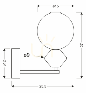 FLORES brun LED 7W vägglampa CANDELLUX 21-50694 small 1