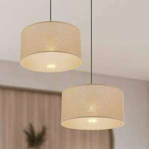 SHANTI svart pendellampa med beige skärm E27 40 W Candellux 31-38685 small 1