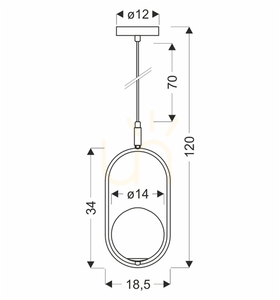 CORDEL taklampa svart G9 28W CANDELLUX 31-44068 small 4