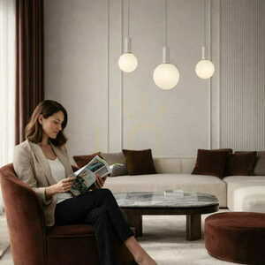 Candellux TESTA 33-51110 pendellampa beige 3x G9 glasklot 85 cm small 3