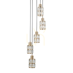 Pendellampa Alma Italux guld kristall 5xE27 PND-40668-5-HBR small 3