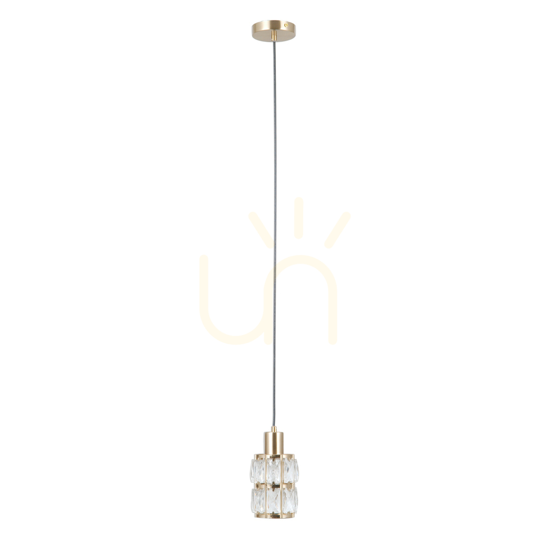 Utsikt Italux Pendellampa Guld Kristall E27 PND-40668-1-HBR Italux Pendellampa Guld Kristall E27 PND-40668-1-HBR